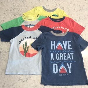 Boys Old Navy graphic tees, lot of 5, sz 5T